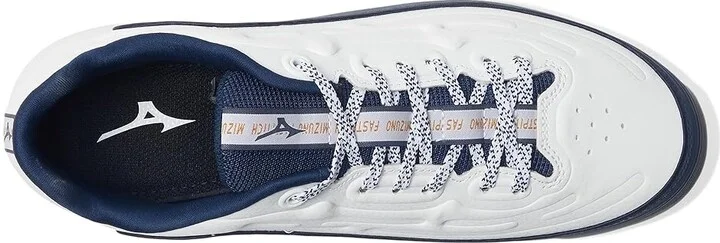 Mizuno Finch Elite 6 Low TPU Softball Cleats Women's Shoes White/Navy : 11 B - Medium, Leather - Image 2