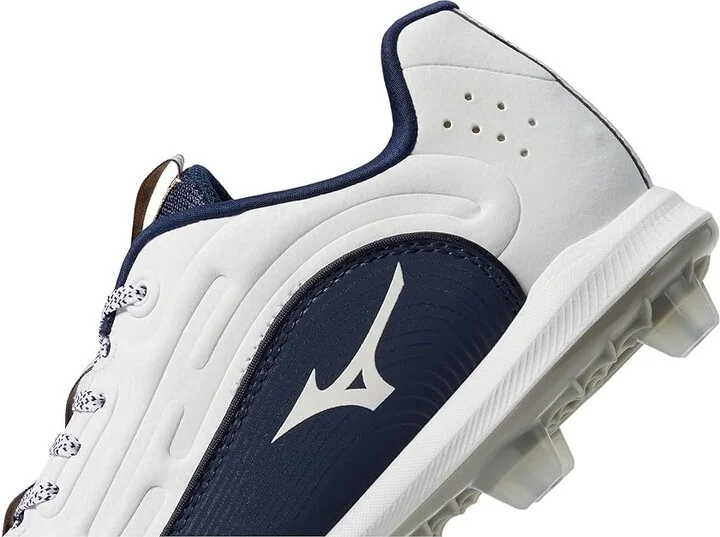 Mizuno Finch Elite 6 Low TPU Softball Cleats Women's Shoes White/Navy : 11 B - Medium, Leather - Image 4