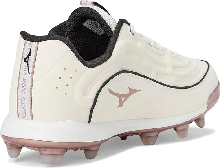 Mizuno Finch Elite 6 Low TPU Softball Cleats Women's Shoes White/Rose Gold : 11 B - Medium, Leather - Image 4