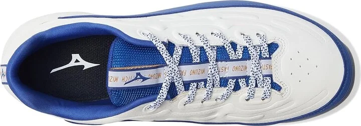 Mizuno Finch Elite 6 Low TPU Softball Cleats Women's Shoes White/Royal : 9.5 B - Medium, Leather - Image 2
