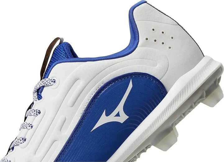 Mizuno Finch Elite 6 Low TPU Softball Cleats Women's Shoes White/Royal : 9.5 B - Medium, Leather - Image 4
