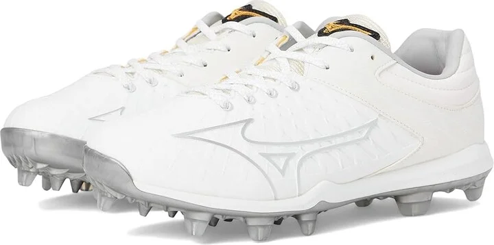 Mizuno Pro Fp Low Tpu Women's Shoes White-Silver : 11.5 B - Medium, Leather