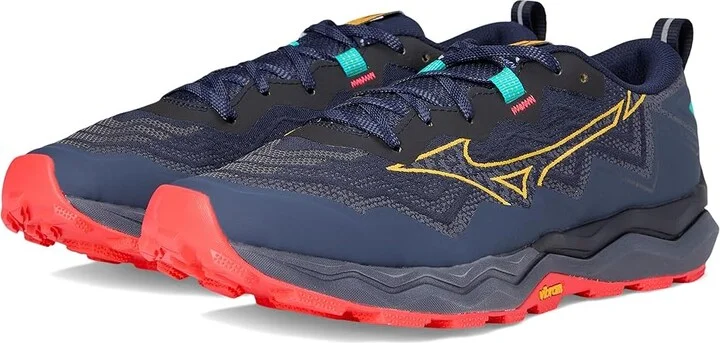 Mizuno Wave Daichi 9 Men's Running Shoes Baritone Blue/Citrus : 9 D - Medium, Synthetic