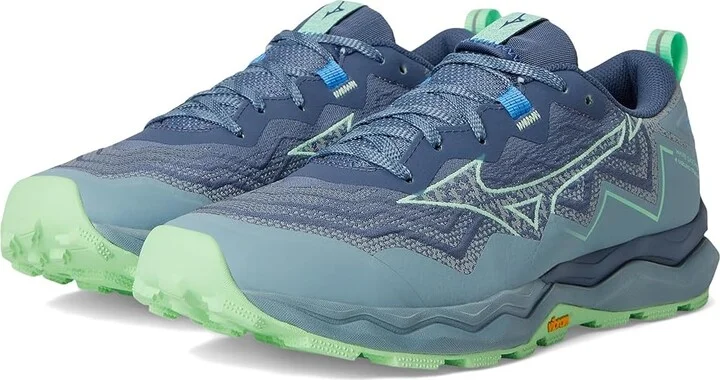 Mizuno Wave Daichi 9 Men's Running Shoes Vintag Ndgo/Neo Mint : 12.5 D - Medium, Synthetic