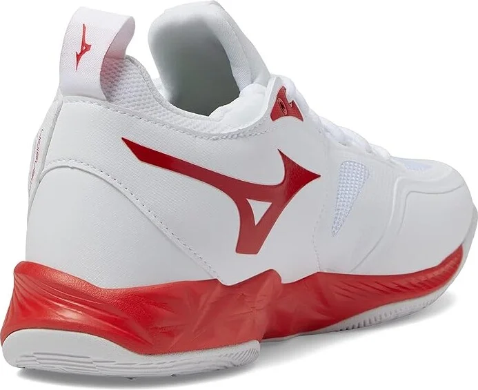 Mizuno Wave Dimension Women's Shoes White/Red : 10.5 B - Medium, Synthetic/Textile - Image 4