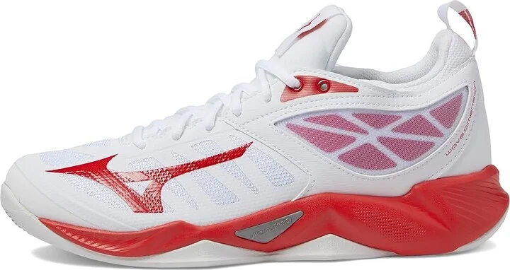 Mizuno Wave Dimension Women's Shoes White/Red : 10.5 B - Medium, Synthetic/Textile - Image 6