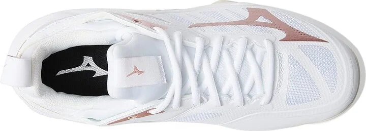 Mizuno Wave Dimension Women's Shoes White/Rose Gold : 13 B - Medium, Synthetic/Textile - Image 2
