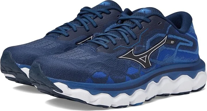 Mizuno Wave Horizon 7 Men's Shoes Dress Blue/Silver : 7 D - Medium