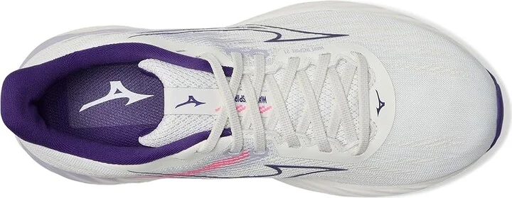 Mizuno Wave Inspire 21 Womens Women's Running Shoes White/Vintage Indigo : Women's 7.5 B - Medium, Synthetic - Image 2