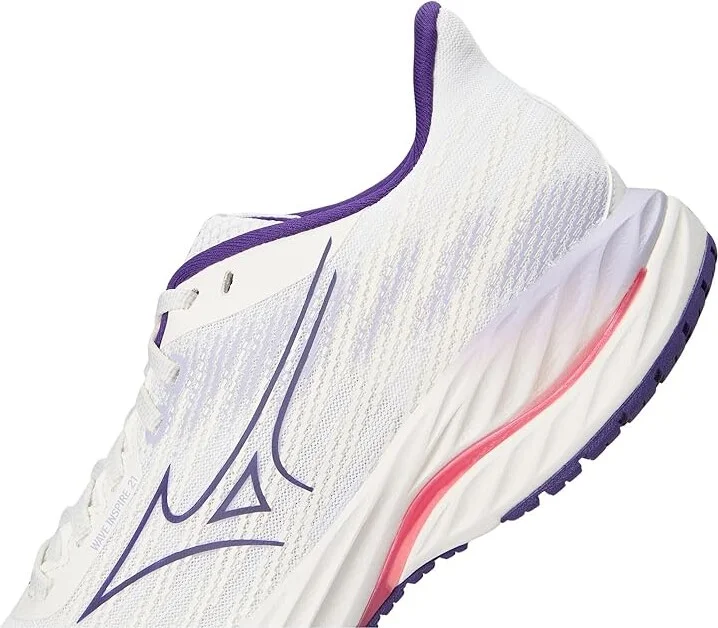 Mizuno Wave Inspire 21 Womens Women's Running Shoes White/Vintage Indigo : Women's 7.5 B - Medium, Synthetic - Image 7