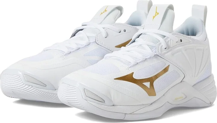 Mizuno Wave Momentum 2 Women's Shoes White/Gold : 12 B - Medium, Textile/Synthetic