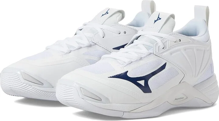 Mizuno Wave Momentum 2 Women's Shoes White/Navy : 10.5 B - Medium, Textile/Synthetic