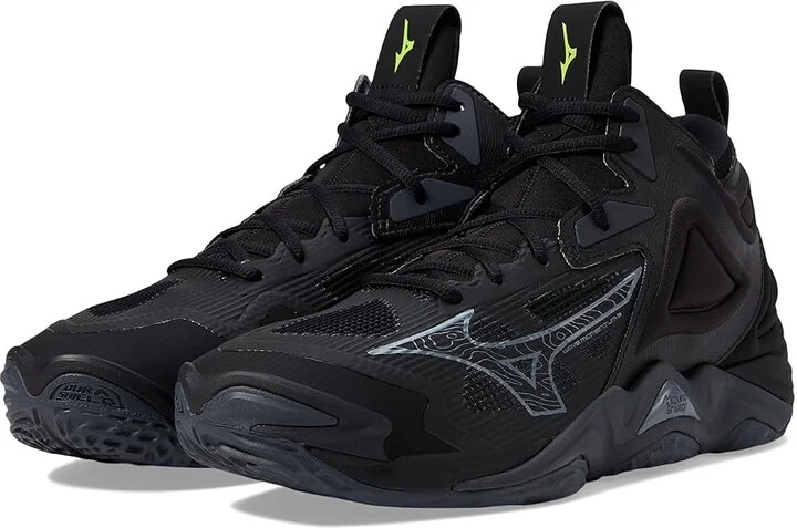 Mizuno Wave Momentum 3 Mid Volleyball Shoes Black/Grey : Men's 11.5 - Women's 13 Medium, Rubber