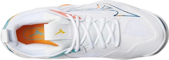 Mizuno Wave Momentum 3 Volleyball Shoes White/Moroccan Blue : Men's 8.5 - Women's 10 Medium, Synthetic - Image 2