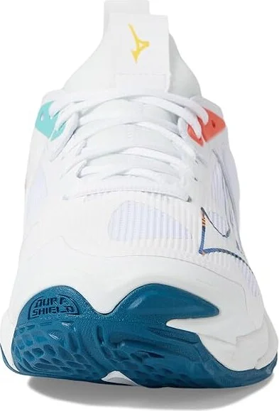 Mizuno Wave Momentum 3 Volleyball Shoes White/Moroccan Blue : Men's 8.5 - Women's 10 Medium, Synthetic - Image 3