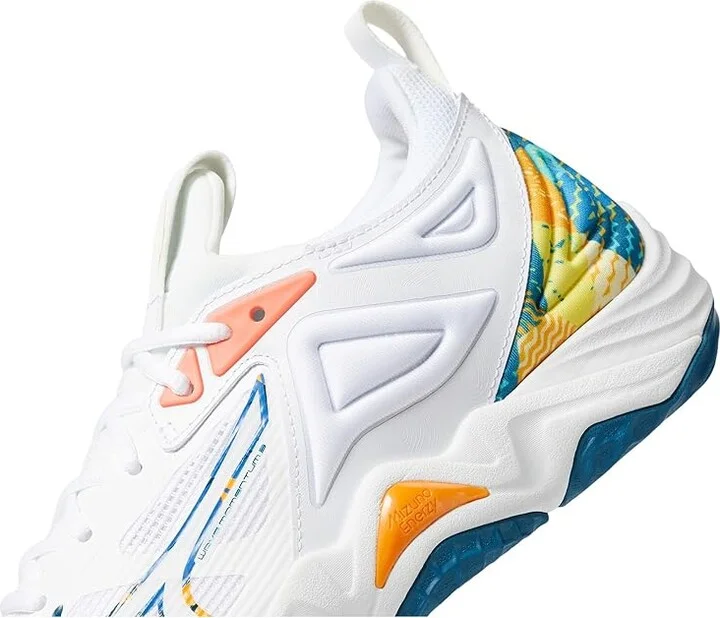 Mizuno Wave Momentum 3 Volleyball Shoes White/Moroccan Blue : Men's 8.5 - Women's 10 Medium, Synthetic - Image 4