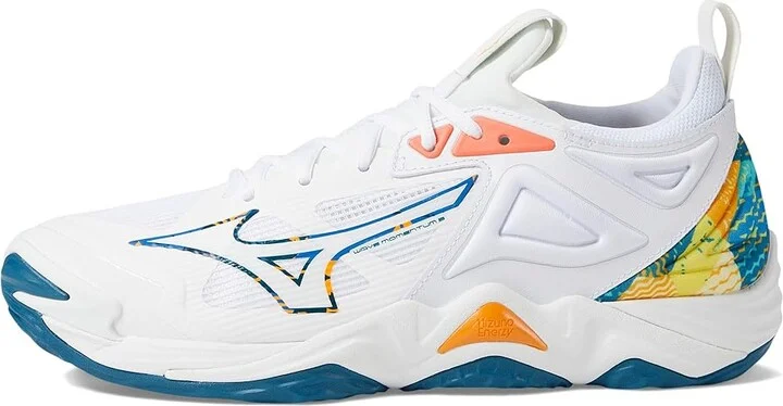 Mizuno Wave Momentum 3 Volleyball Shoes White/Moroccan Blue : Men's 8.5 - Women's 10 Medium, Synthetic - Image 5