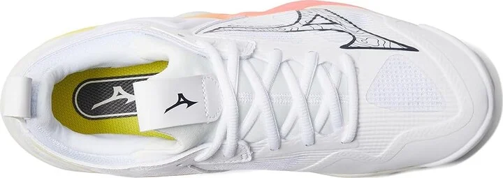Mizuno Wave Momentum 3 Women's Volleyball Shoes Snow White/High VS Pink : 12 B - Medium, Synthetic - Image 2