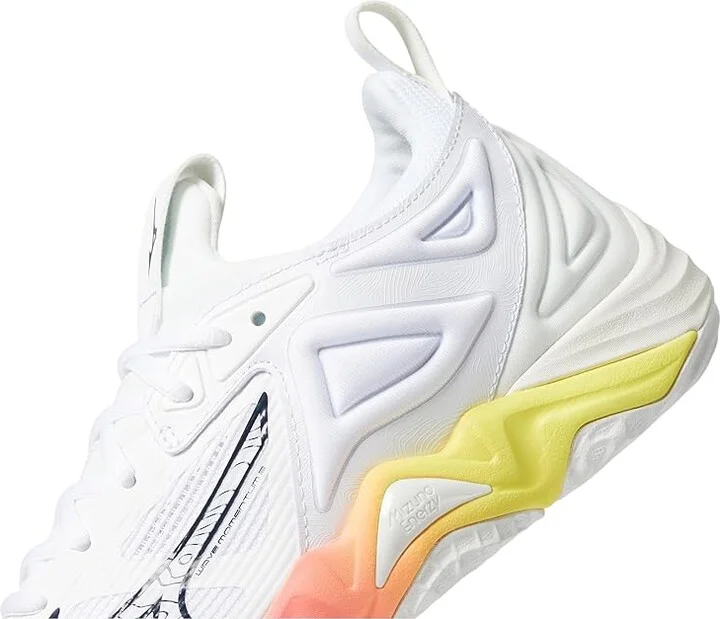 Mizuno Wave Momentum 3 Women's Volleyball Shoes Snow White/High VS Pink : 12 B - Medium, Synthetic - Image 4