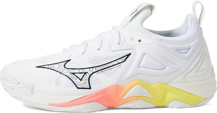 Mizuno Wave Momentum 3 Women's Volleyball Shoes Snow White/High VS Pink : 12 B - Medium, Synthetic - Image 5