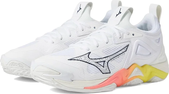 Mizuno Wave Momentum 3 Women's Volleyball Shoes Snow White/High VS Pink : 12 B - Medium, Synthetic