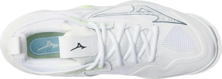 Mizuno Wave Momentum 3 Women's Volleyball Shoes Snow White/Limeade : 12 B - Medium, Synthetic - Image 2
