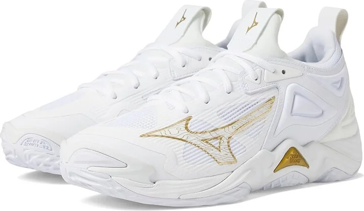 Mizuno Wave Momentum 3 Women's Volleyball Shoes White/Gold : 7 B - Medium, Synthetic