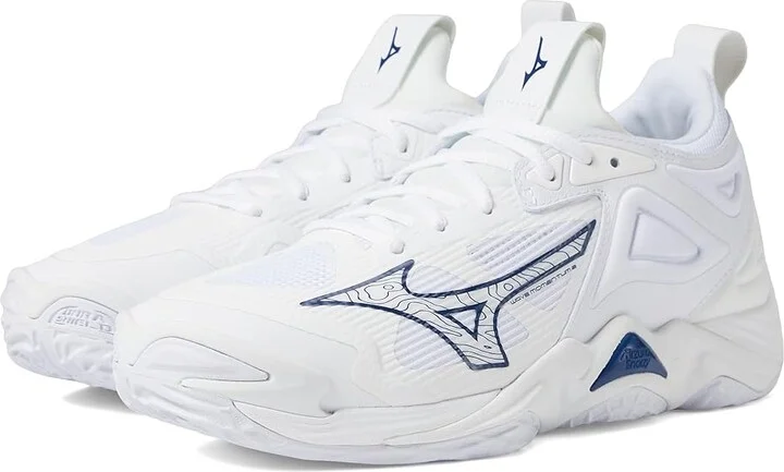 Mizuno Wave Momentum 3 Women's Volleyball Shoes White/Navy : 10.5 B - Medium, Synthetic