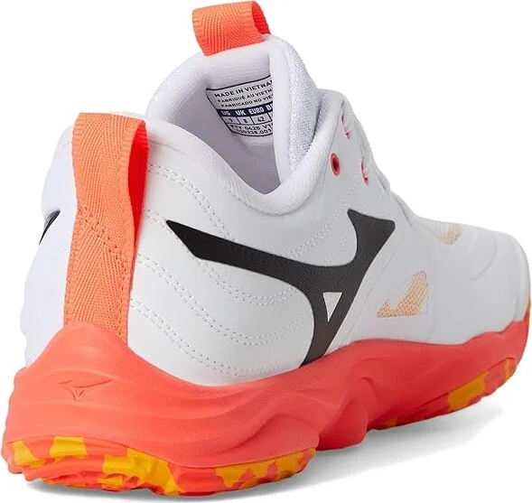 Mizuno Wave Momentum 4 Elite Cross Training Shoes White/Fiery Coral : Men's 11.5 - Women's 13 Medium, Synthetic - Image 4