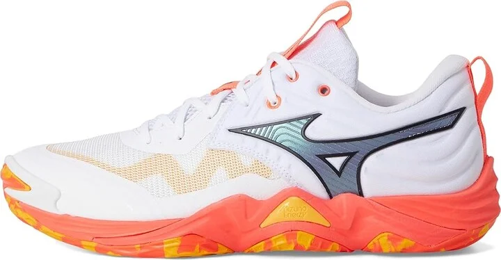 Mizuno Wave Momentum 4 Elite Cross Training Shoes White/Fiery Coral : Men's 11.5 - Women's 13 Medium, Synthetic - Image 6