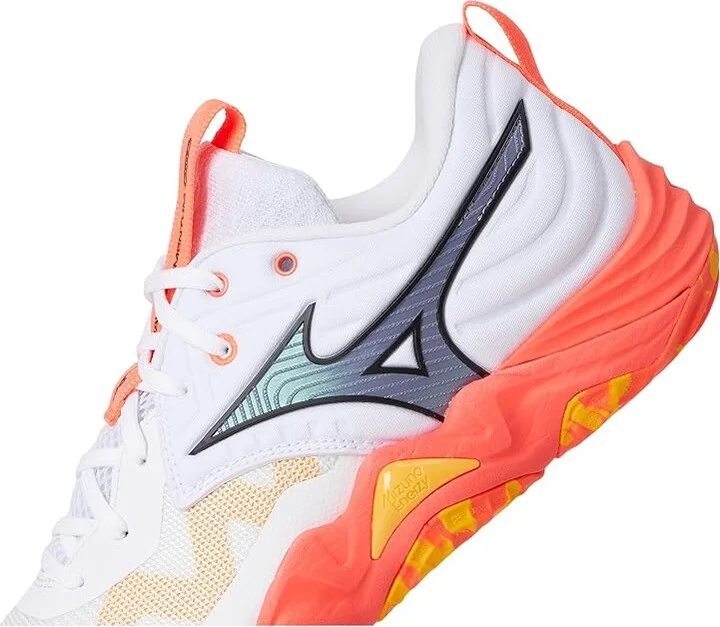 Mizuno Wave Momentum 4 Elite Cross Training Shoes White/Fiery Coral : Men's 11.5 - Women's 13 Medium, Synthetic - Image 7