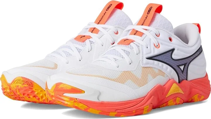 Mizuno Wave Momentum 4 Elite Cross Training Shoes White/Fiery Coral : Men's 11.5 - Women's 13 Medium, Synthetic