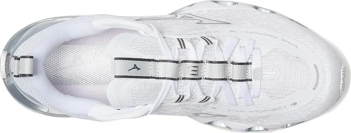 Mizuno Wave Prophecy 13 Women's Shoes White/Metallic Grey : Women's 6 B - Medium - Image 2