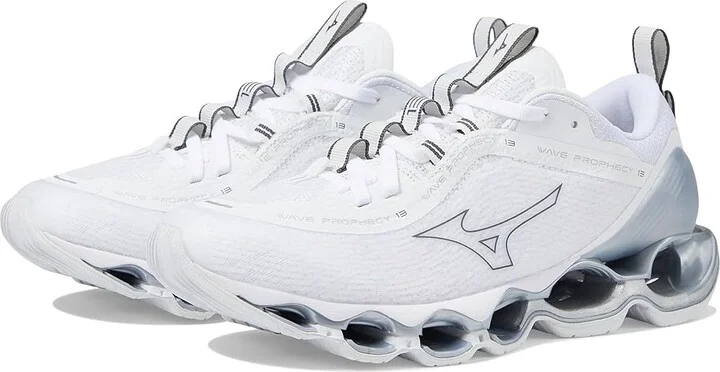 Mizuno Wave Prophecy 13 Women's Shoes White/Metallic Grey : Women's 6 B - Medium