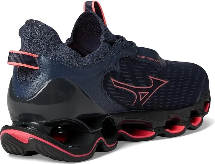 Mizuno Wave Prophecy 14 Women's Running Shoes Odyssey Grey/Strkn Coral : Women's 9 B - Medium, Synthetic - Image 4