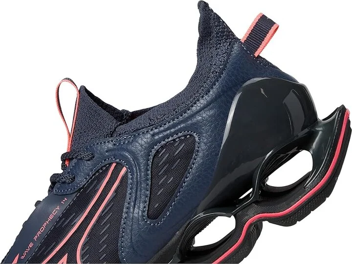 Mizuno Wave Prophecy 14 Women's Running Shoes Odyssey Grey/Strkn Coral : Women's 9 B - Medium, Synthetic - Image 7