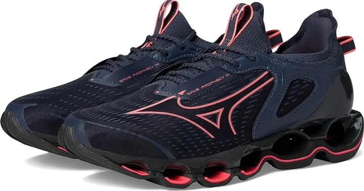 Mizuno Wave Prophecy 14 Women's Running Shoes Odyssey Grey/Strkn Coral : Women's 9 B - Medium, Synthetic