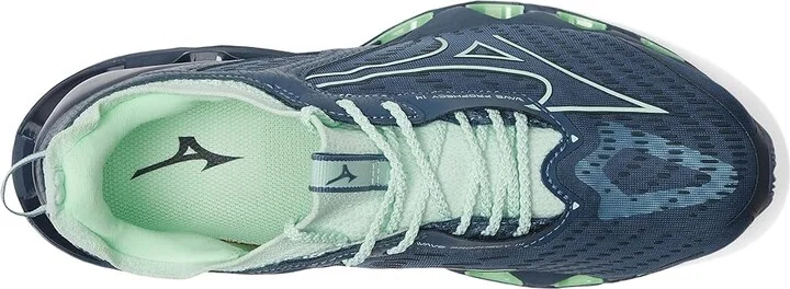 Mizuno Wave Prophecy 14 Womens Women's Running Shoes Vintage Indigo/Bay : Women's 10.5 B - Medium, Leather/Rubber - Image 2