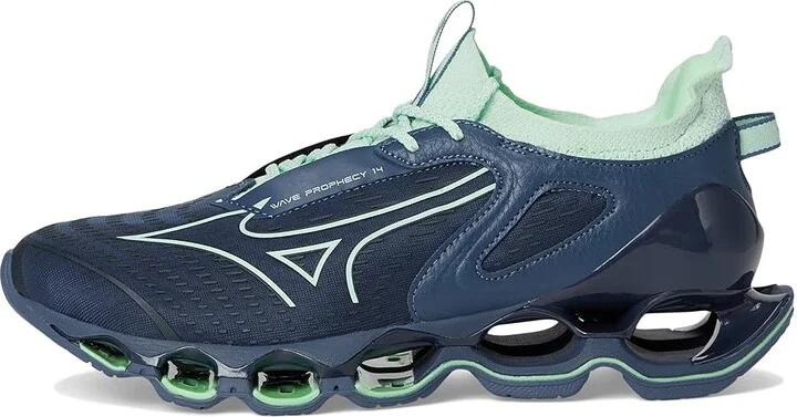 Mizuno Wave Prophecy 14 Womens Women's Running Shoes Vintage Indigo/Bay : Women's 10.5 B - Medium, Leather/Rubber - Image 6
