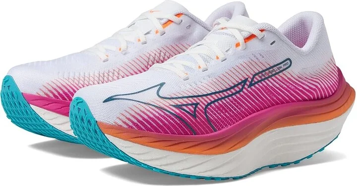 Mizuno Wave Rebellion Pro Women's Shoes White/Silver : Women's 9.5 B - Medium, Synthetic/Textile