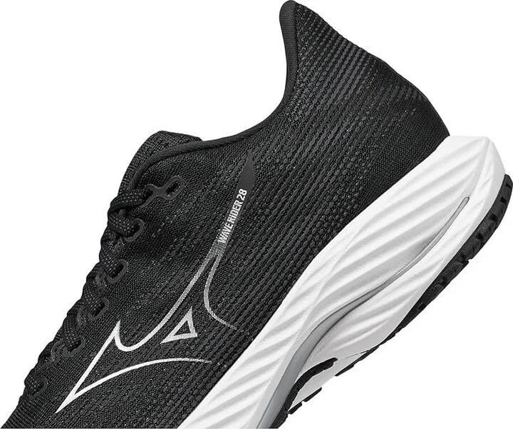 Mizuno Wave Rider 28 Men's Running Shoes Black/Silver : 12 D - Medium, Rubber - Image 4