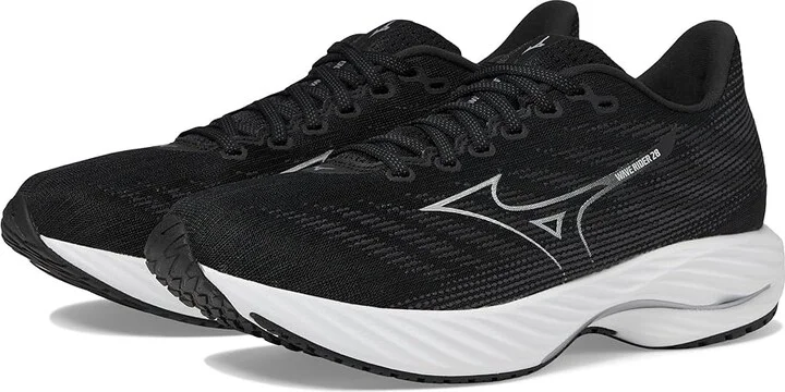 Mizuno Wave Rider 28 Men's Running Shoes Black/Silver : 12 D - Medium, Rubber