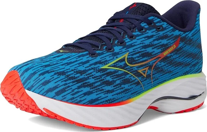 Mizuno Wave Rider 28 Men's Running Shoes Blue Pace/Green Gecko : 11.5 D - Medium, Rubber - Image 5
