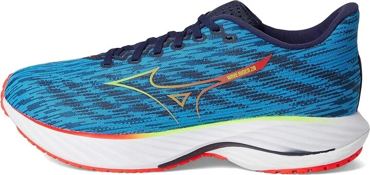 Mizuno Wave Rider 28 Men's Running Shoes Blue Pace/Green Gecko : 11.5 D - Medium, Rubber - Image 6
