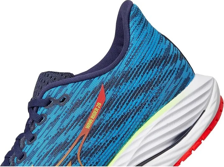 Mizuno Wave Rider 28 Men's Running Shoes Blue Pace/Green Gecko : 11.5 D - Medium, Rubber - Image 7