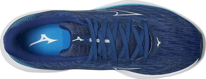 Mizuno Wave Rider 28 Men's Running Shoes Estate Blue/White : 11 D - Medium, Rubber - Image 2