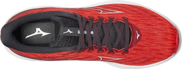 Mizuno Wave Rider 28 Men's Running Shoes High Risk Red/White : 12 D - Medium, Rubber - Image 2