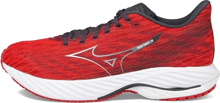 Mizuno Wave Rider 28 Men's Running Shoes High Risk Red/White : 12 D - Medium, Rubber - Image 5