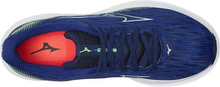 Mizuno Wave Rider 28 Men's Running Shoes Reflex Blue/White : 13 D - Medium, Rubber - Image 2