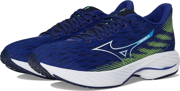 Mizuno Wave Rider 28 Men's Running Shoes Reflex Blue/White : 13 D - Medium, Rubber